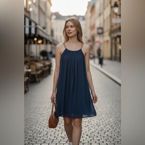 *Victoria's Secret Blue Maxi Dress with Chain Straps XS